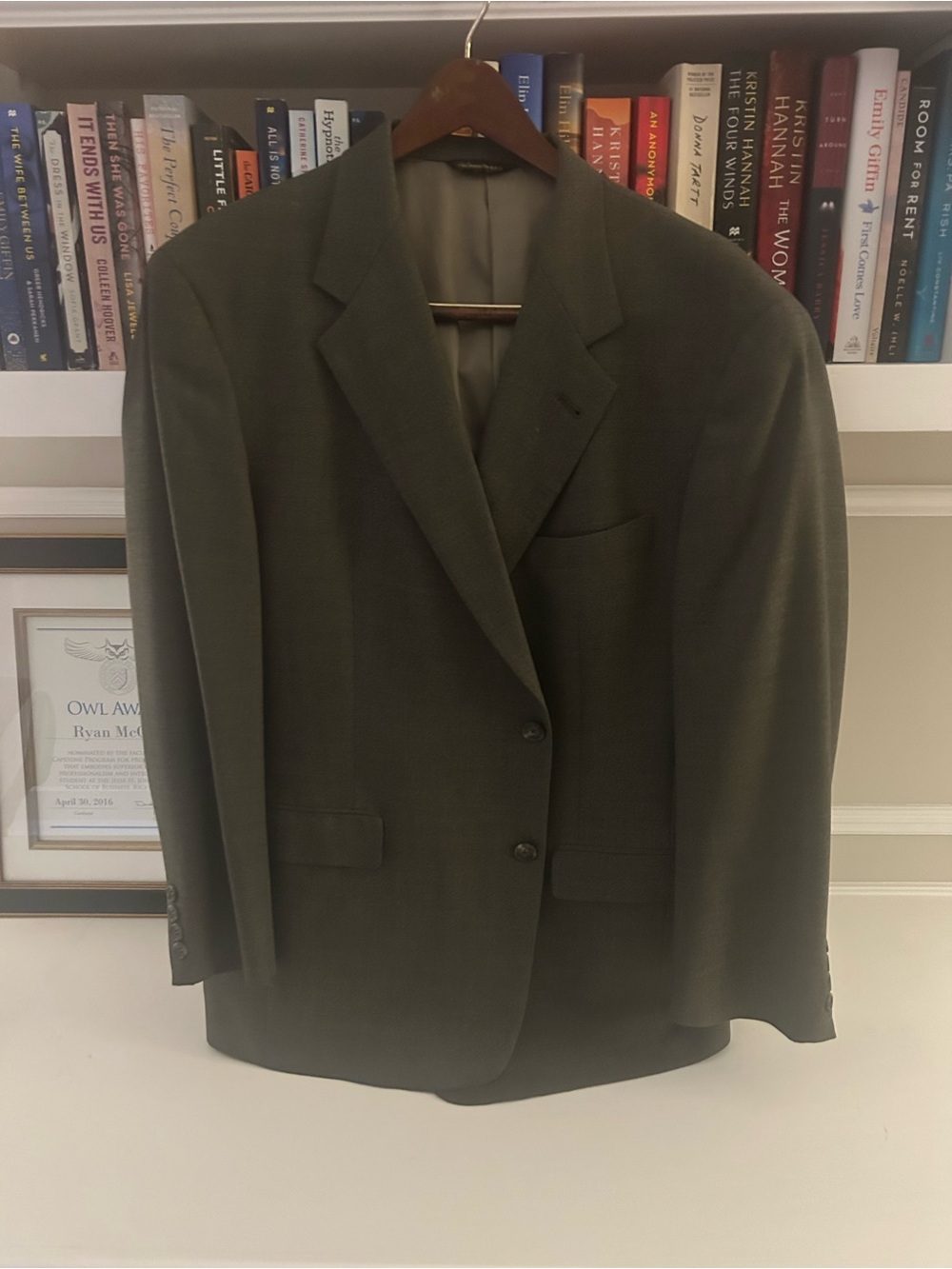 Austin Reed Men's Olive Green/Brown Two-Button Blazer